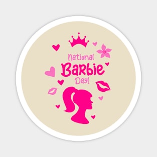 Barbie x Oppenheimer mashup Magnet